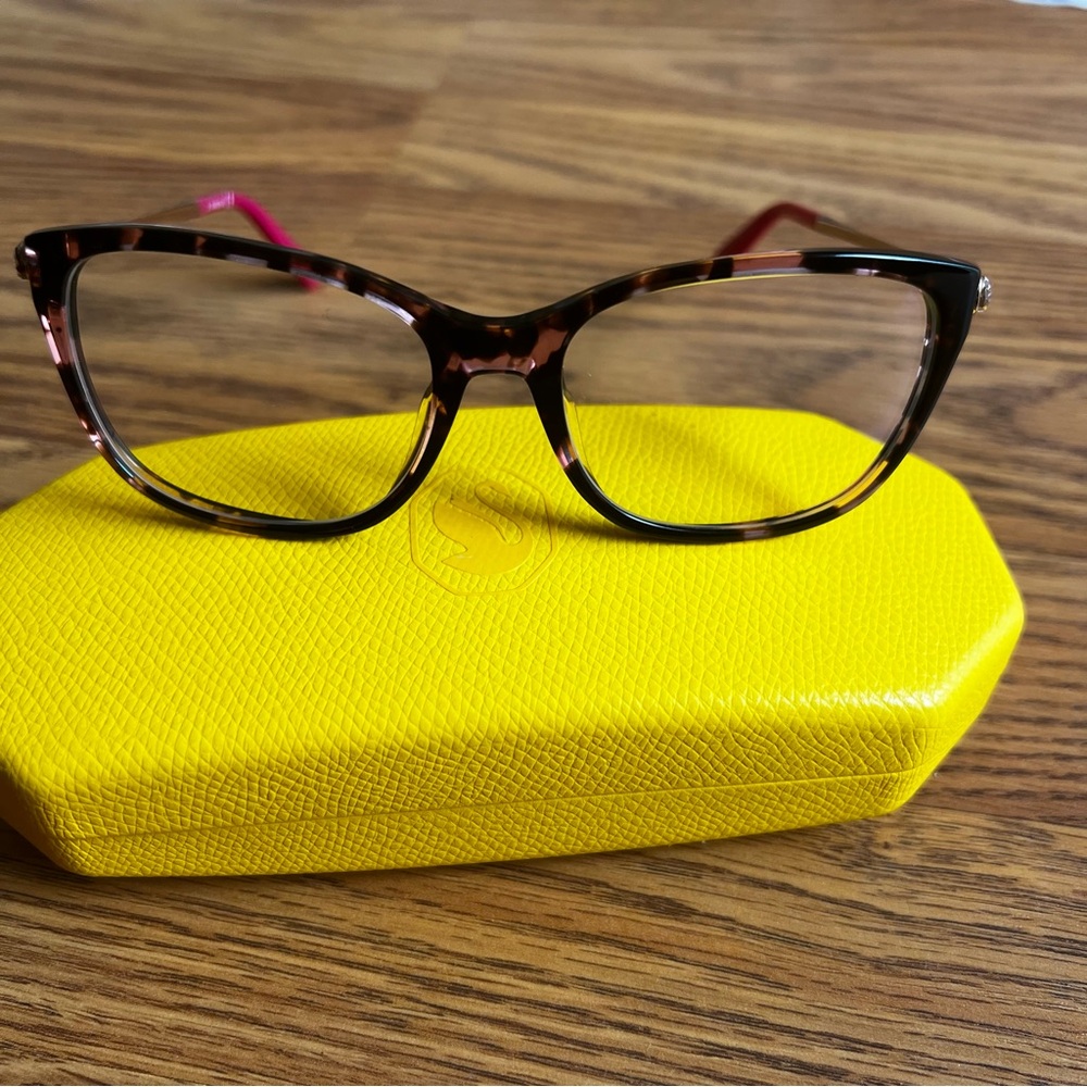 Swarovski Pink Havana Cat Eye Plastic SW5350 Glasses with Case